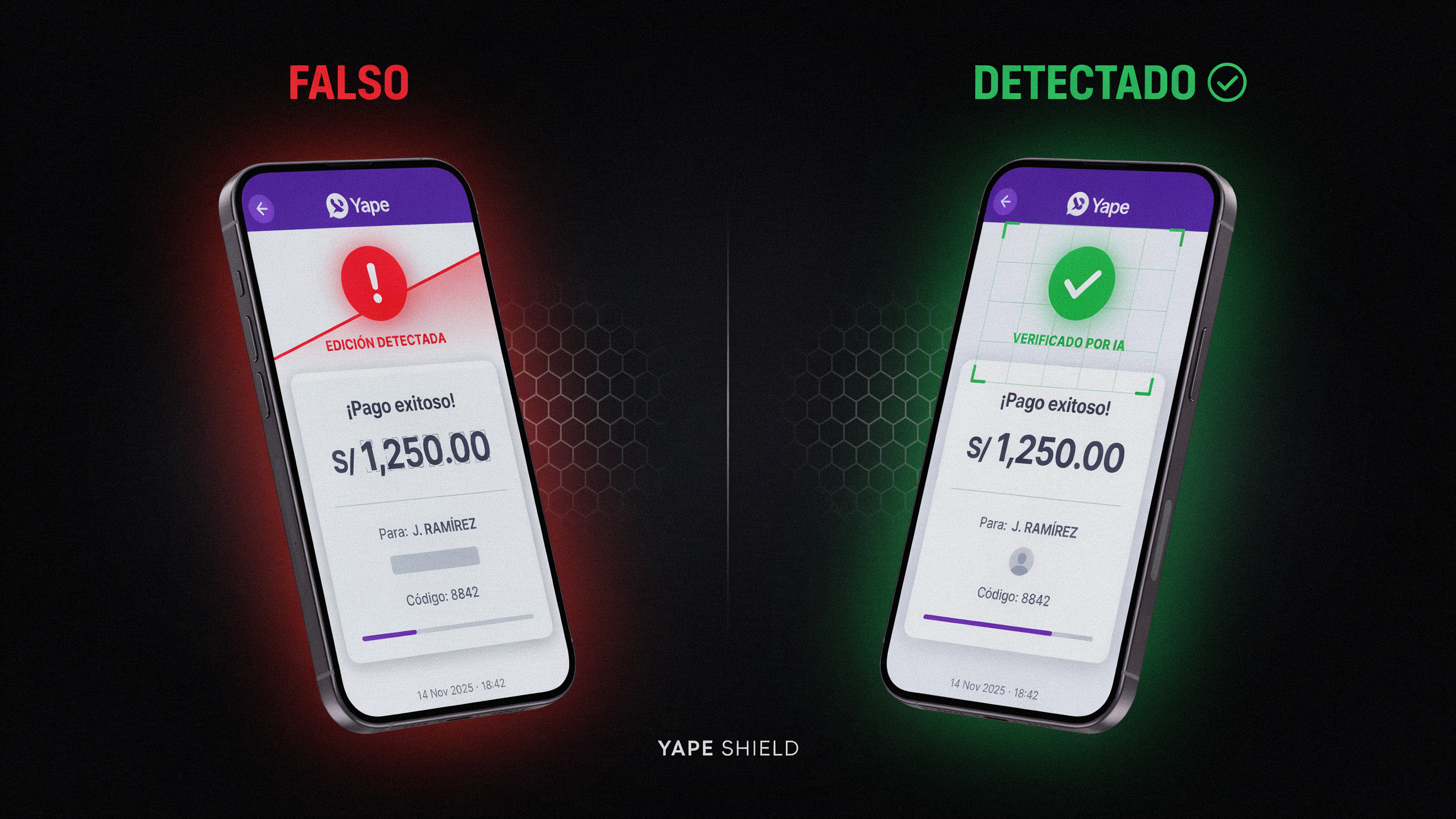 Sistema anti-fraude Vantory — rechazo de pago falso en tiempo real
